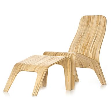 Wooden Angled Chair